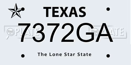7372GA Texas License Plate