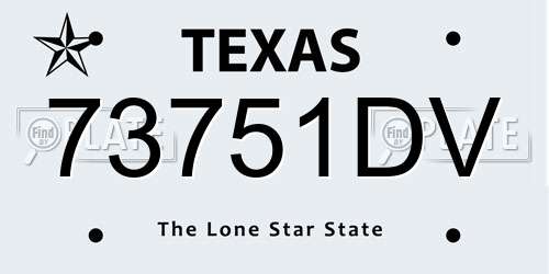 73751DV Texas License Plate