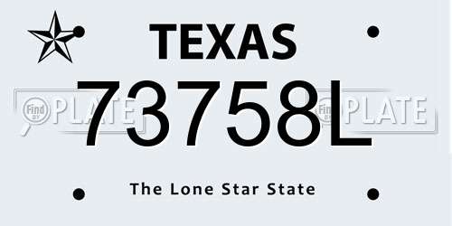 73758L Texas License Plate