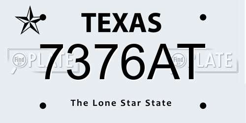 7376AT Texas License Plate