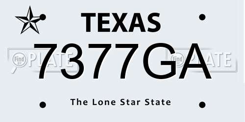 7377GA Texas License Plate