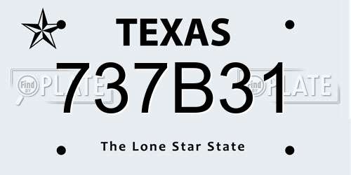 737B31 Texas License Plate