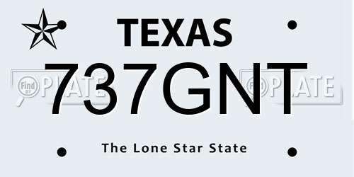 737GNT Texas License Plate