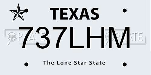 737LHM Texas License Plate