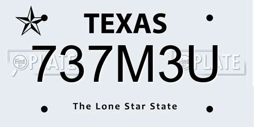 737M3U Texas License Plate