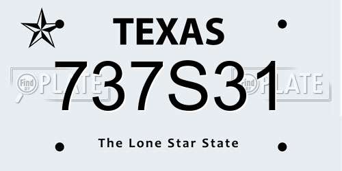737S31 Texas License Plate