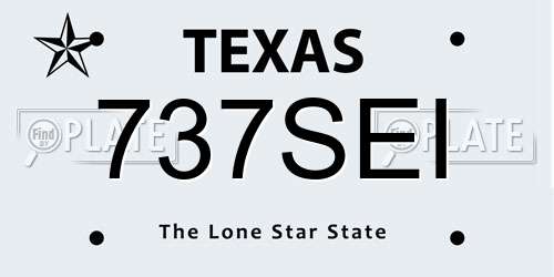 737SEI Texas License Plate