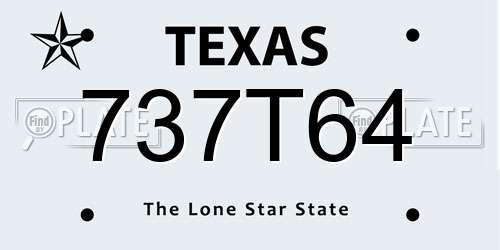 737T64 Texas License Plate