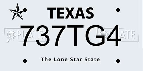 737TG4 Texas License Plate