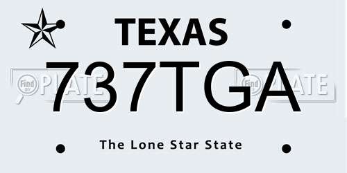 737TGA Texas License Plate