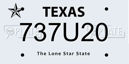 737U20 Texas License Plate