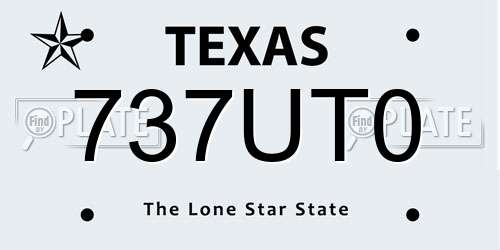 737UT0 Texas License Plate