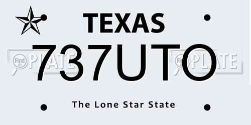 737UTO Texas License Plate