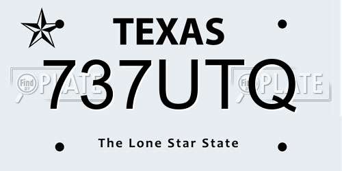 737UTQ Texas License Plate
