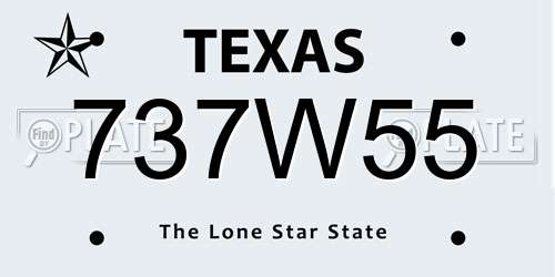 737W55 Texas License Plate