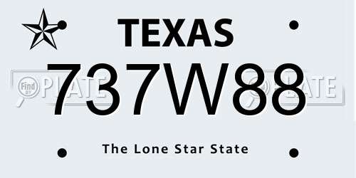 737W88 Texas License Plate