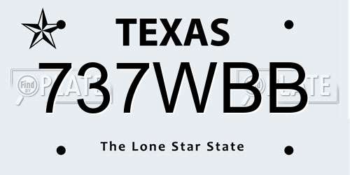737WBB Texas License Plate