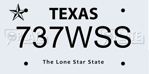 737WSS Texas License Plate