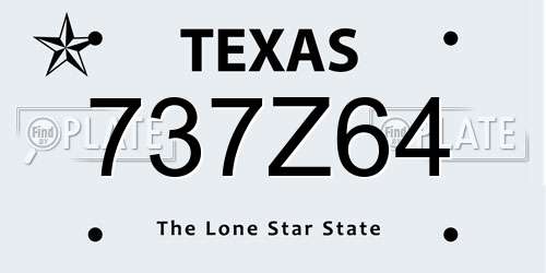 737Z64 Texas License Plate