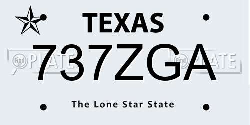737ZGA Texas License Plate
