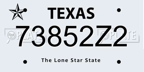 73852Z2 Texas License Plate