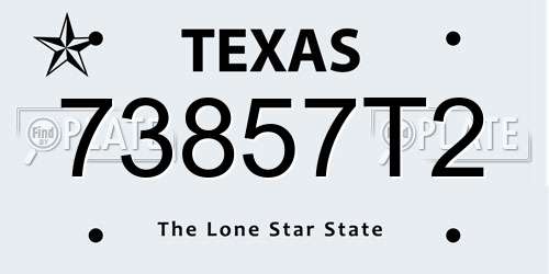 73857T2 Texas License Plate