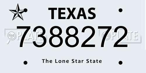 7388272 Texas License Plate