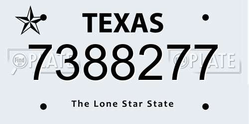 7388277 Texas License Plate