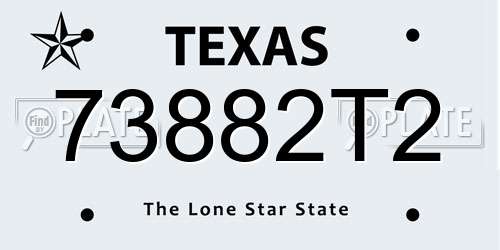73882T2 Texas License Plate
