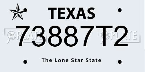73887T2 Texas License Plate