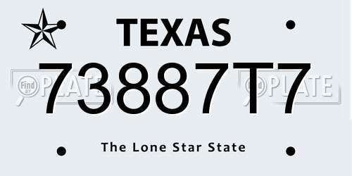 73887T7 Texas License Plate