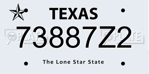 73887Z2 Texas License Plate