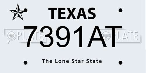 7391AT Texas License Plate