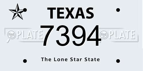 7394 Texas License Plate