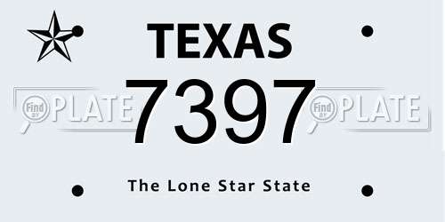 7397 Texas License Plate
