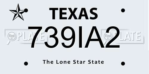 739IA2 Texas License Plate