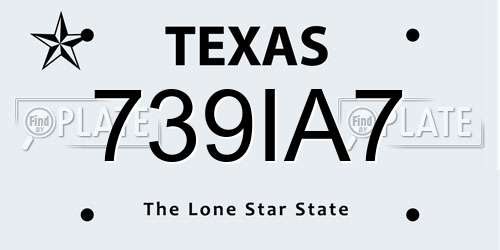 739IA7 Texas License Plate
