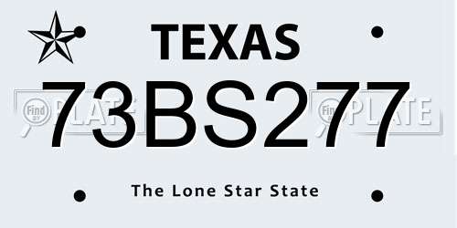 73BS277 Texas License Plate