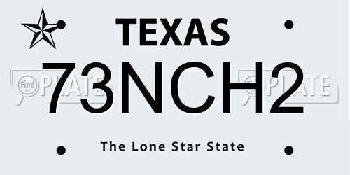 73NCH2 Texas License Plate