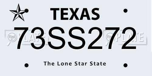 73SS272 Texas License Plate