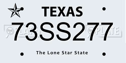 73SS277 Texas License Plate