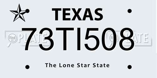 73TI508 Texas License Plate