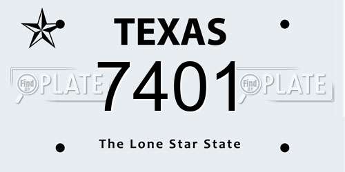 7401 Texas License Plate
