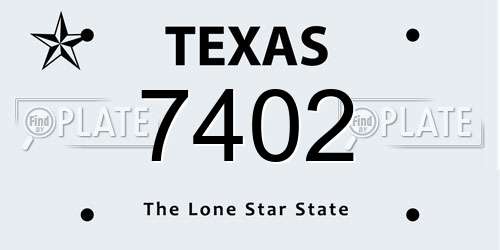 7402 Texas License Plate