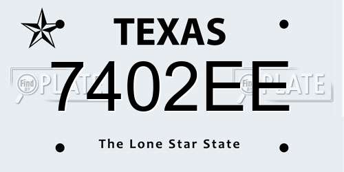 7402EE Texas License Plate