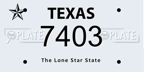 7403 Texas License Plate