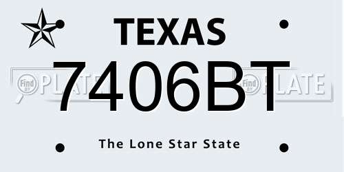 7406BT Texas License Plate