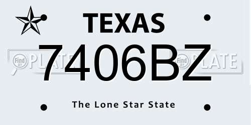 7406BZ Texas License Plate