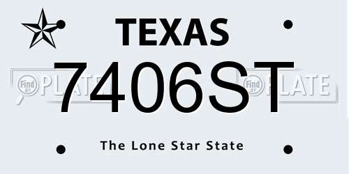 7406ST Texas License Plate