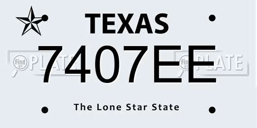 7407EE Texas License Plate